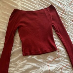 Brandy Melville Red Long Sleeved Top